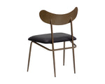 Gibbons Dining Chair - Antique Brass  Charcoal Black Leather