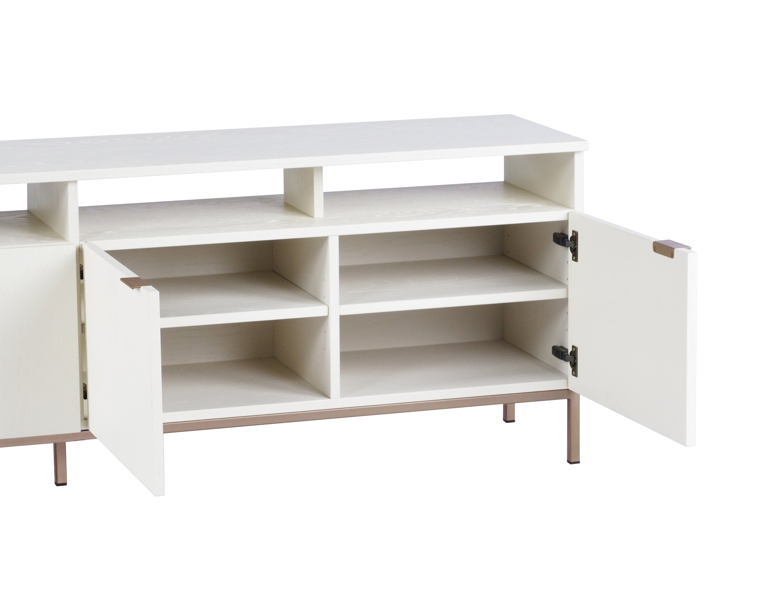 Ambrose Modular Media Console And Cabinet - Champagne Gold  Cream