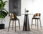 Dezirae Barstool - Antique Brass  Charcoal Black Leather