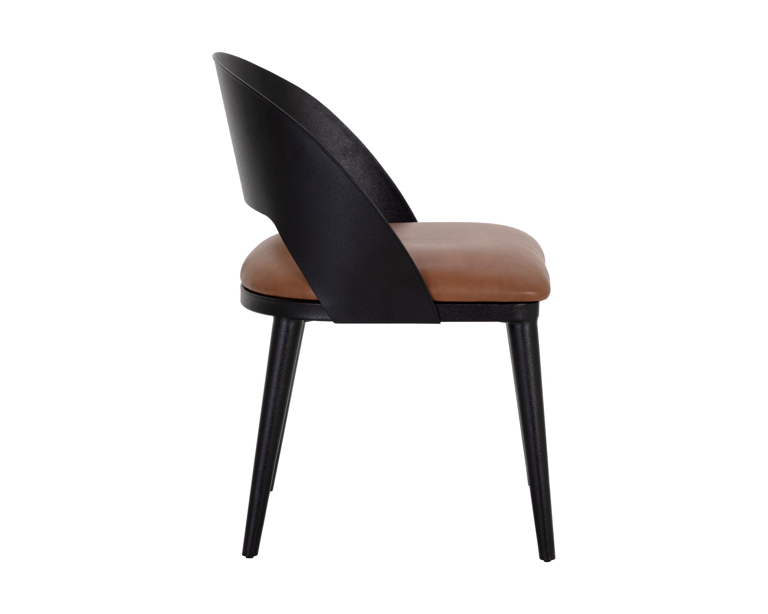 Dezirae Dining Chair - Black  Cognac Leather