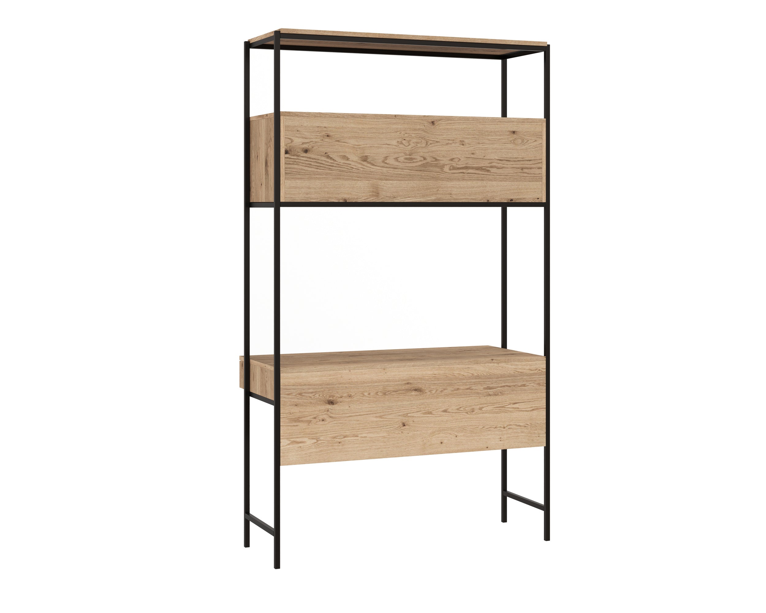 Ambrose Modular Wall Desk - Rustic Oak  Black