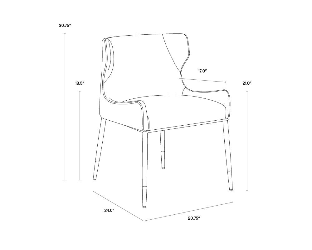 Gianni Dining Chair - Dillon Stratus / Dillon Black