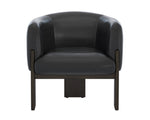 Trine Lounge Chair - Dark Brown  Vintage Black Night Leather