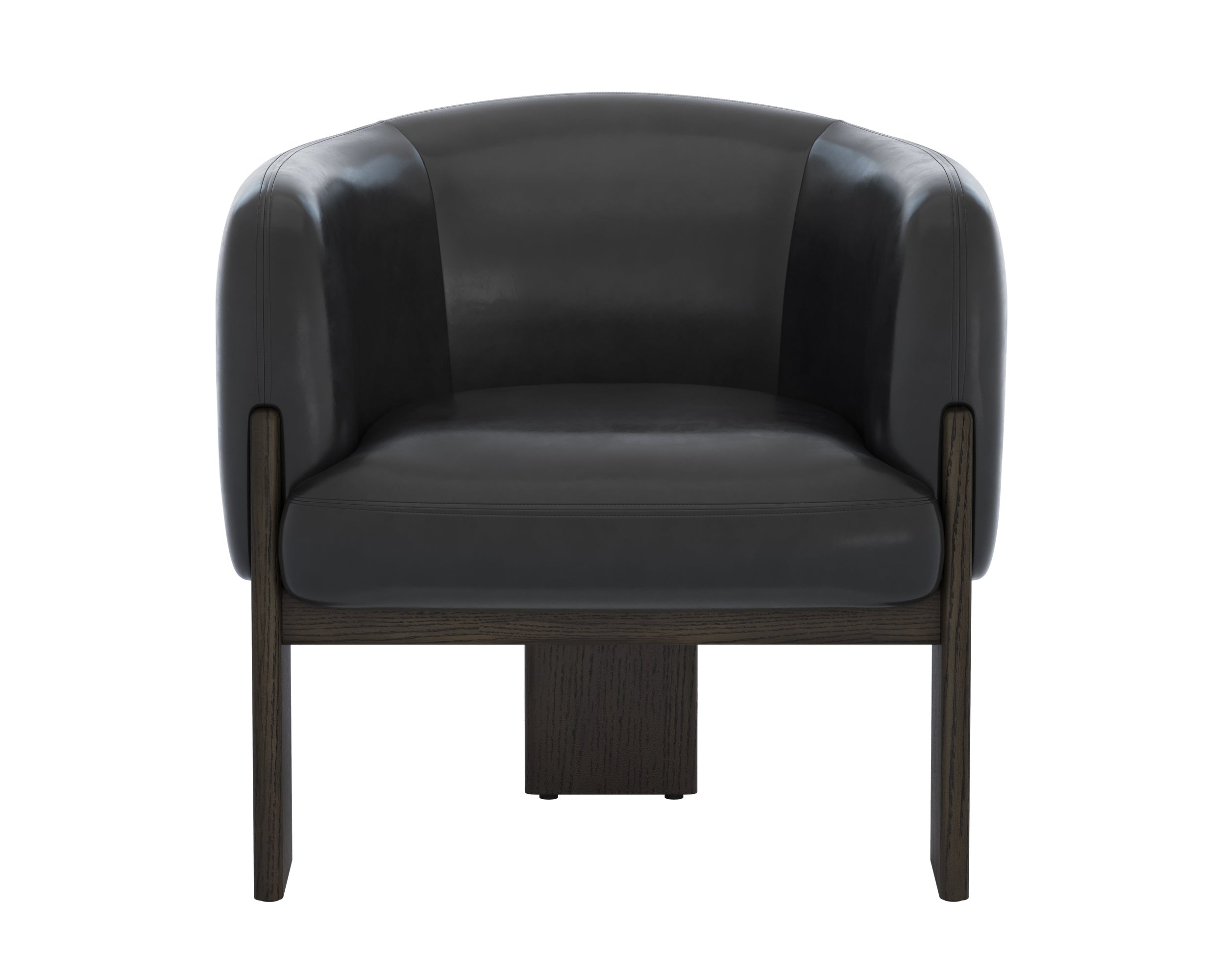 Trine Lounge Chair - Dark Brown  Vintage Black Night Leather