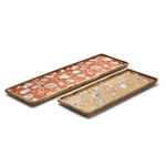 Two's Company Autumn Soiree Hand-Crafted Set of 2 Long Rectangular Serving Tray/Platter