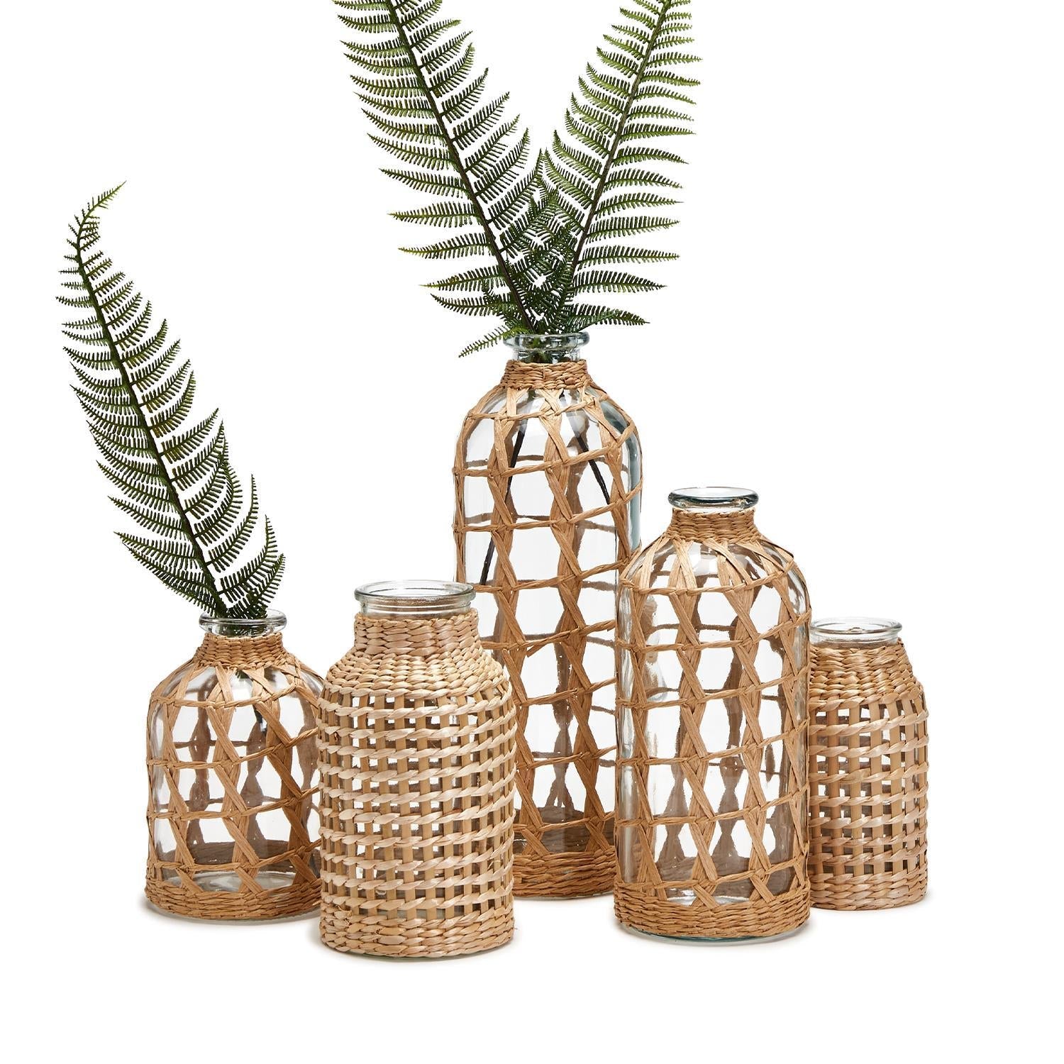 Two's Company Set of 5  Lattice Vase