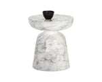 Lucida End Table - Marble Look  White