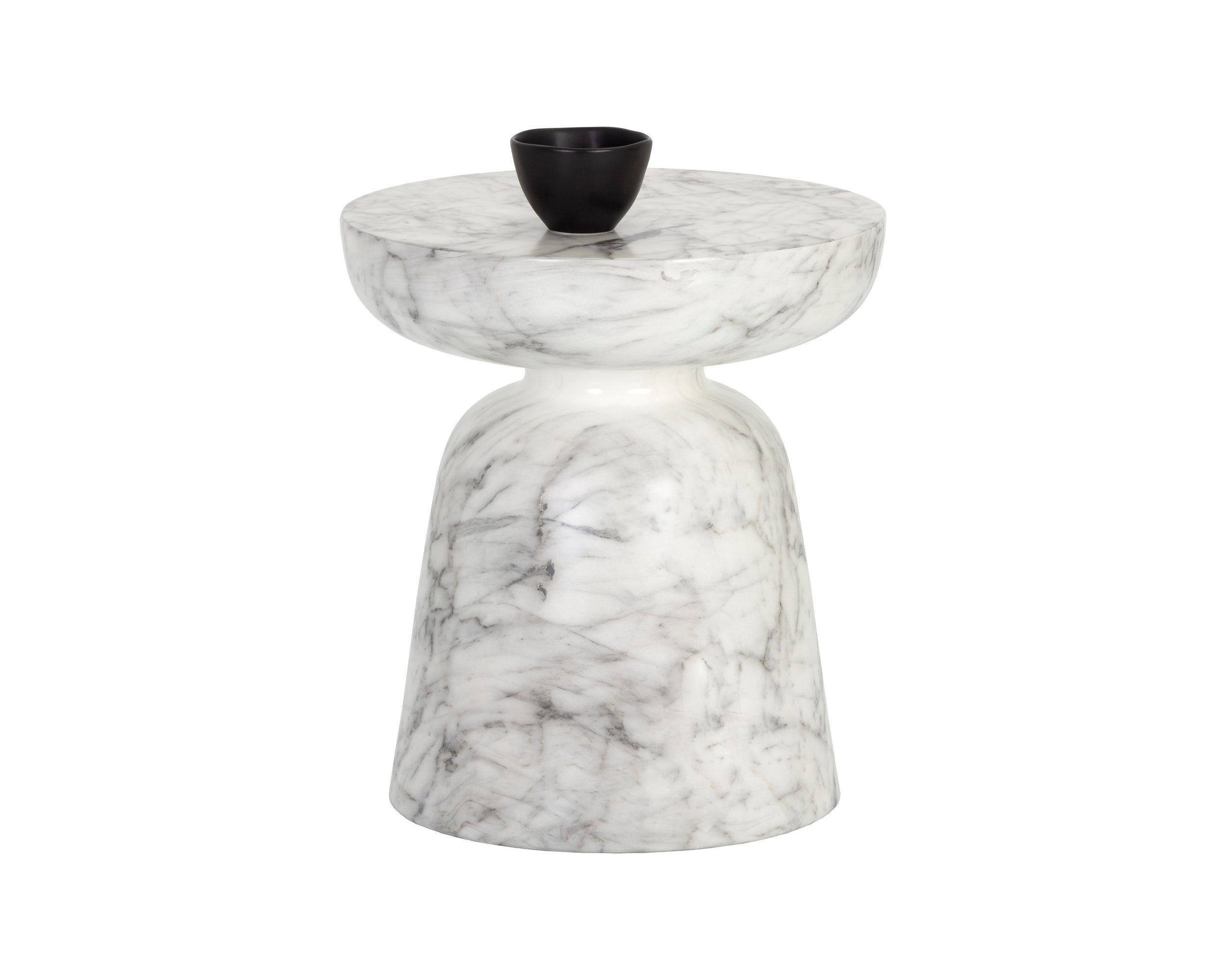 Lucida End Table - Marble Look  White