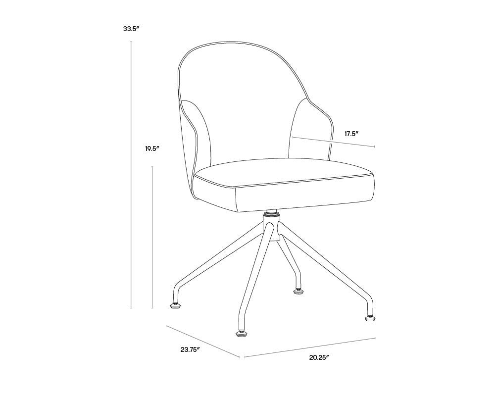 Bretta Swivel Dining Chair - Moto Stucco