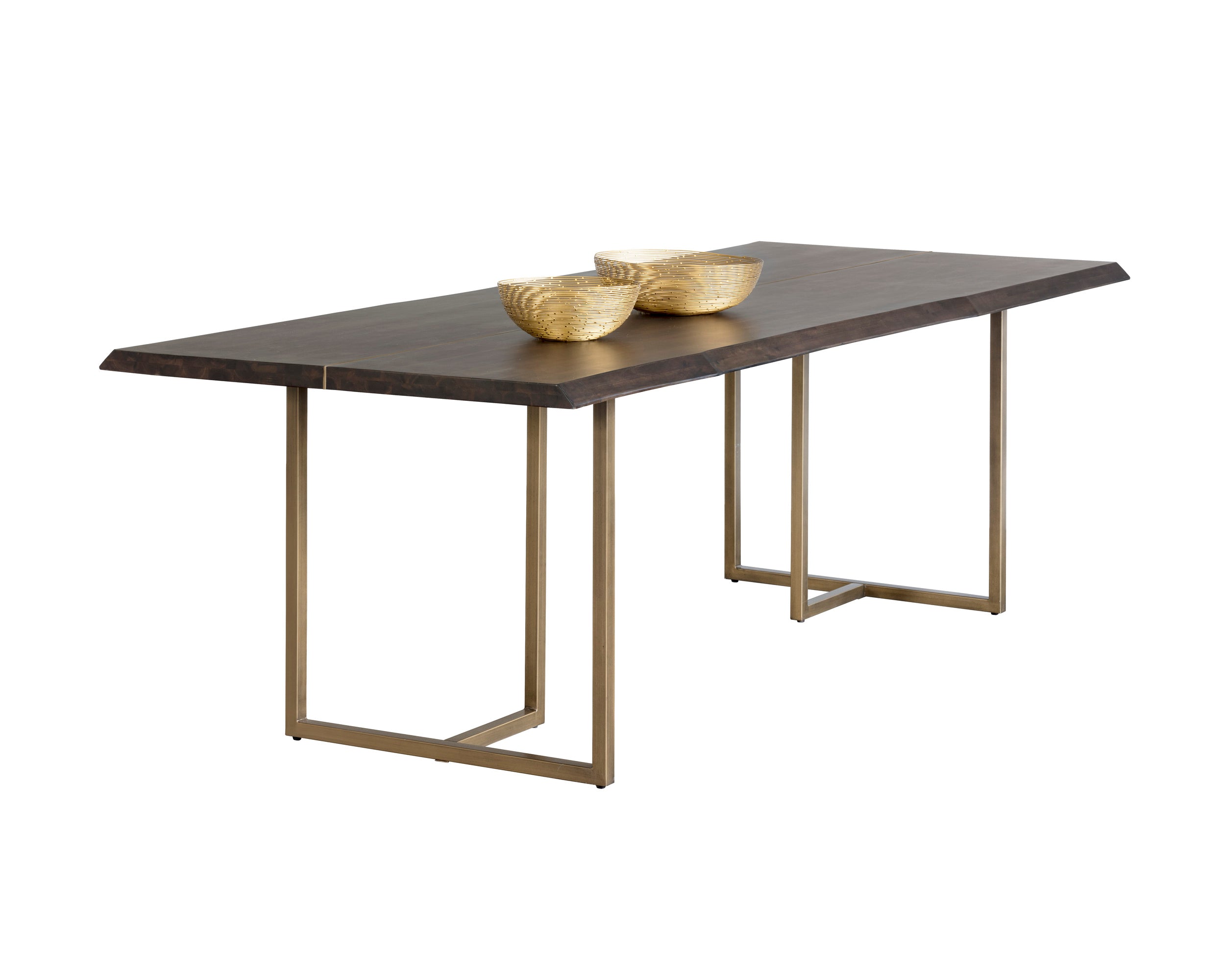 Donnelly Dining Table - Antique Brass  Dark Mango