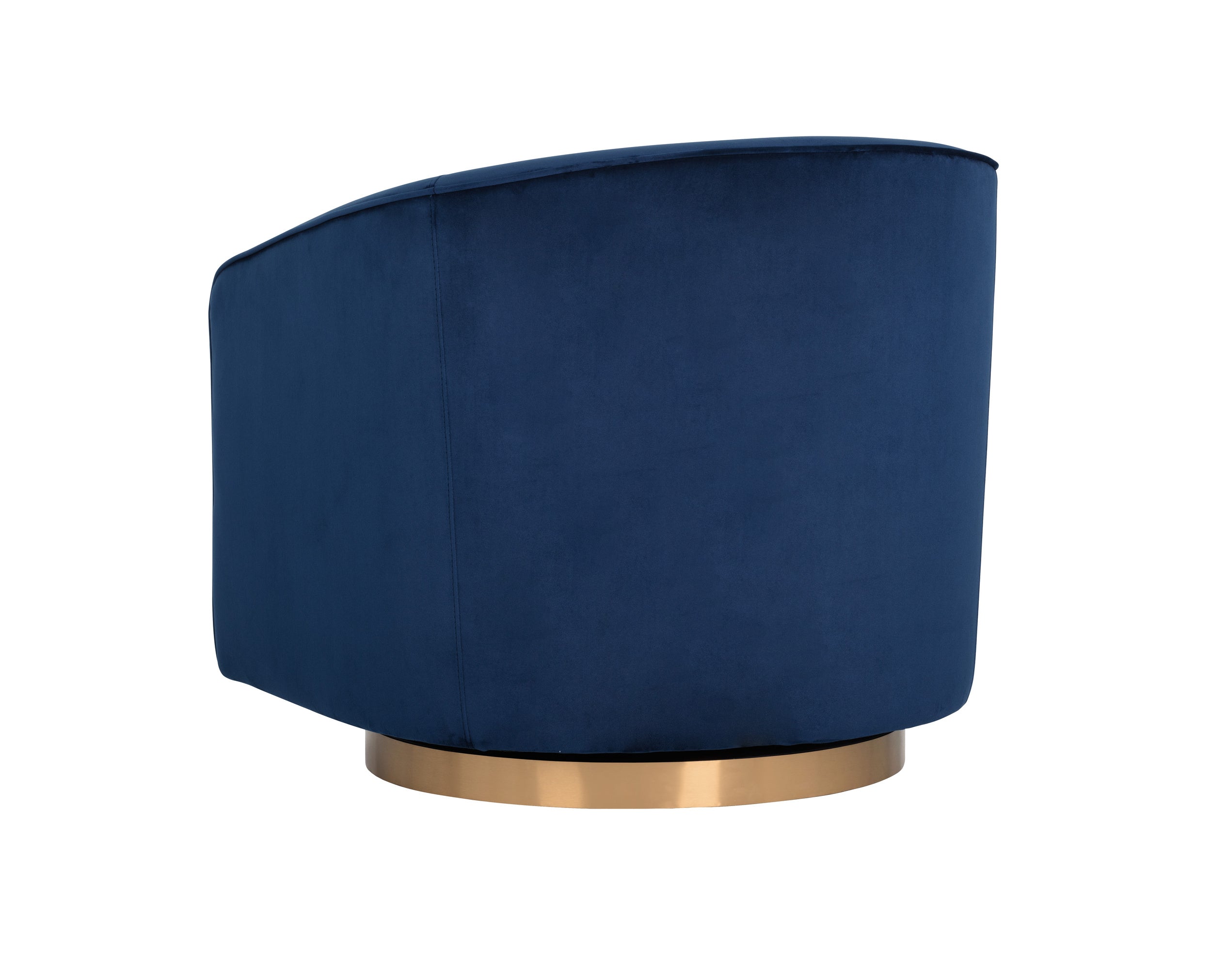 Hazel Swivel Lounge Chair - Gold  Navy Blue Sky