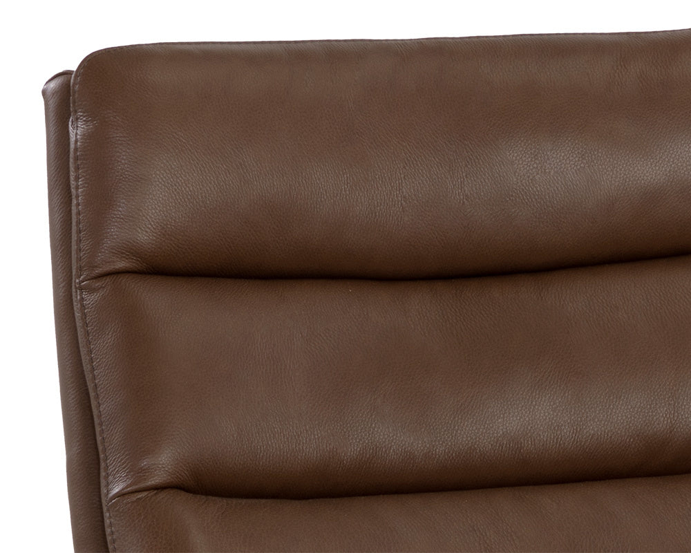 Keller Swivel Lounge Chair - Missouri Mahogany Leather