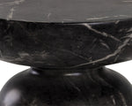 Lucida End Table - Marble Look  Black