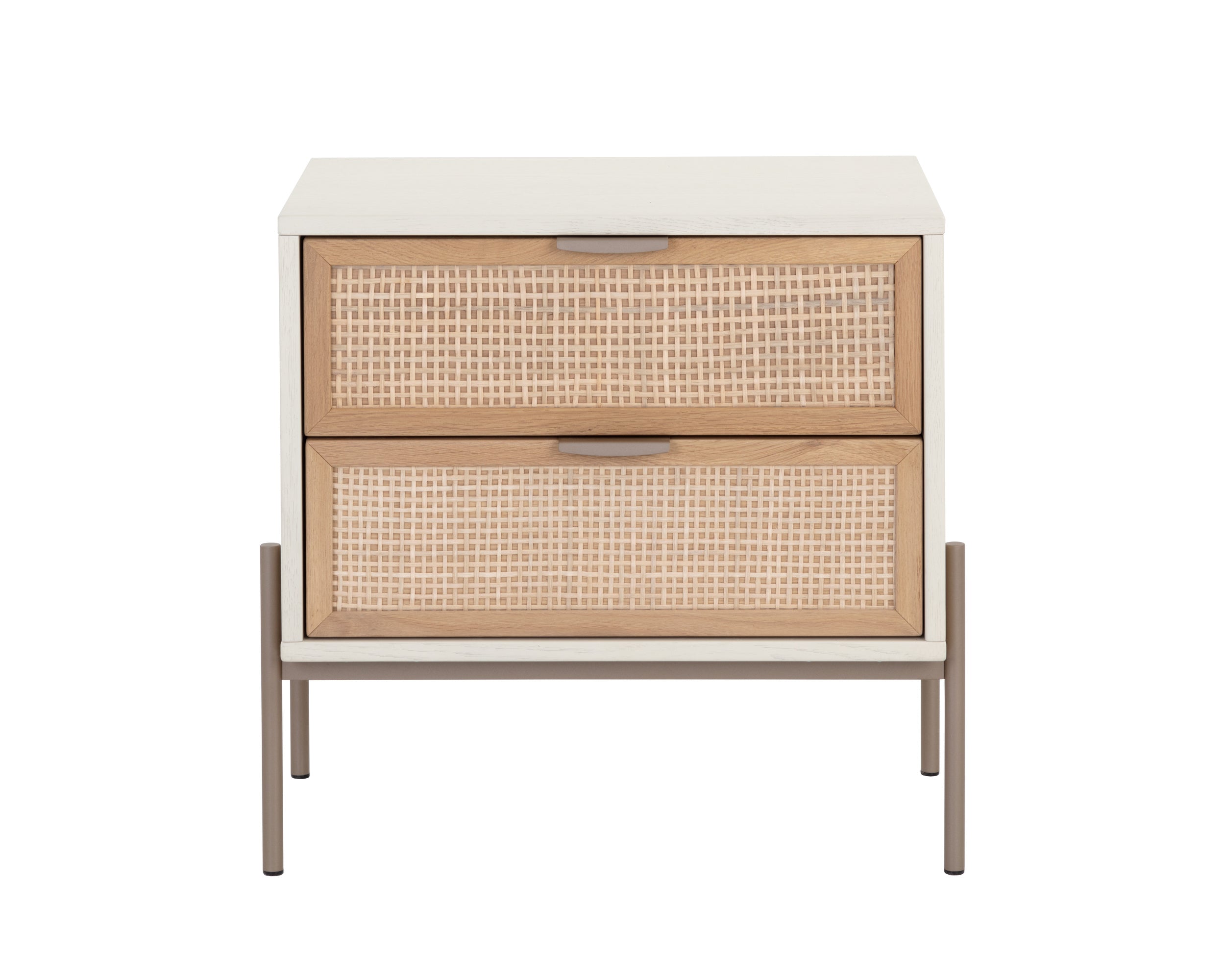 Avida Nightstand - Champagne Gold  Cream/Natural