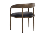 Zanatta Dining Armchair - Charcoal Black Leather