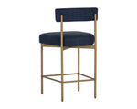 Seneca Counter Stool - Antique Brass  Arena Navy