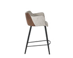 Griffin Counter Stool - November Grey / Bravo Cognac