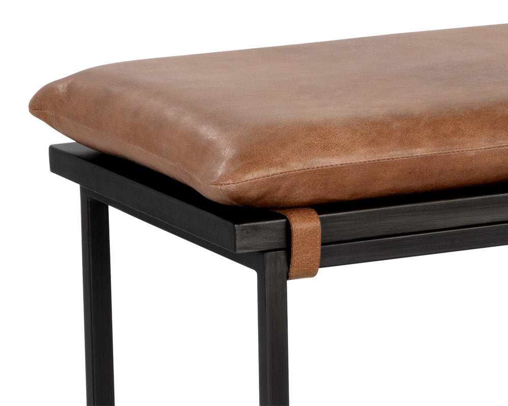 Zancor Bench - Gunmetal  Tan Leather