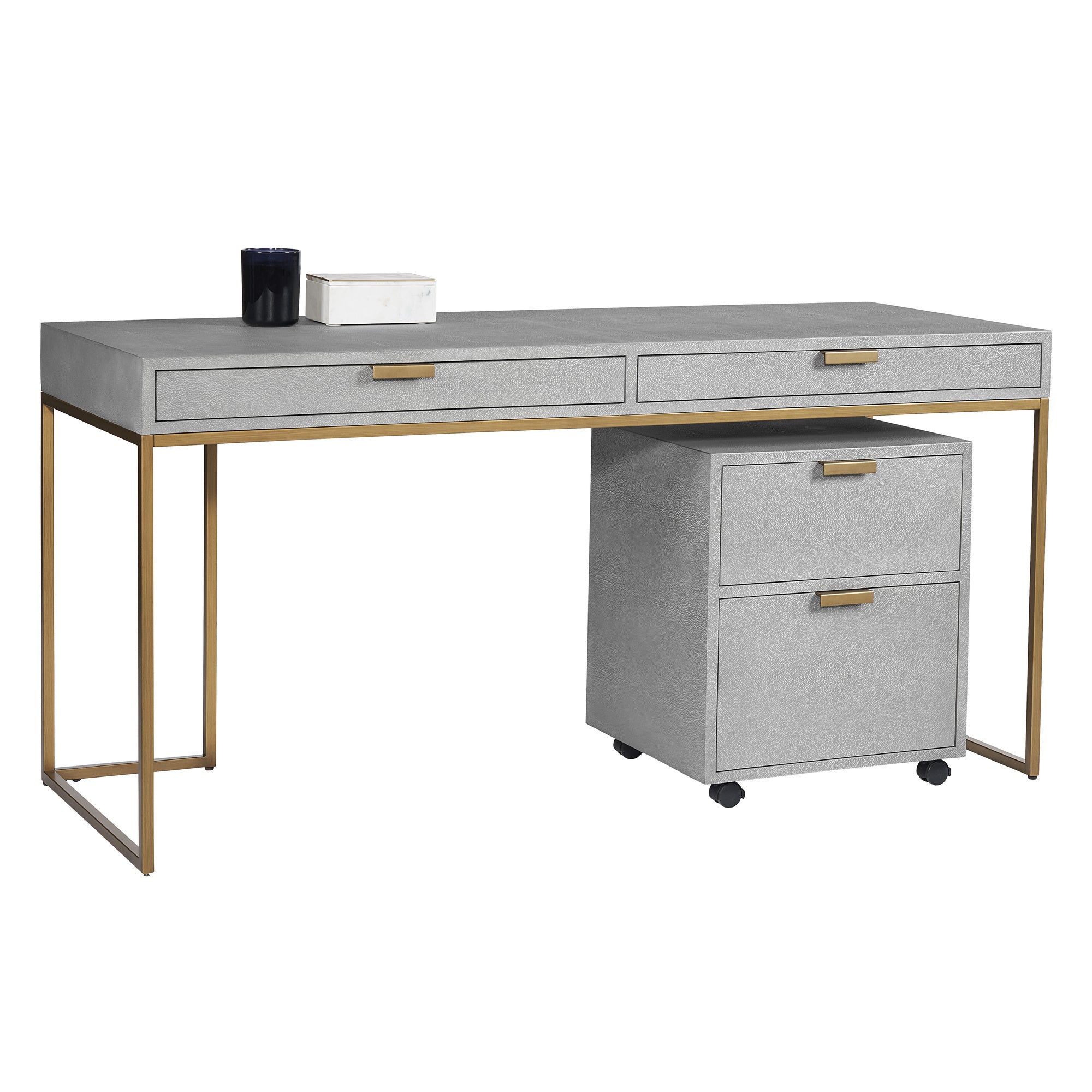 Jiro File Cabinet - Grey Shagreen