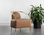 Cicero Lounge Chair - Milliken Cognac