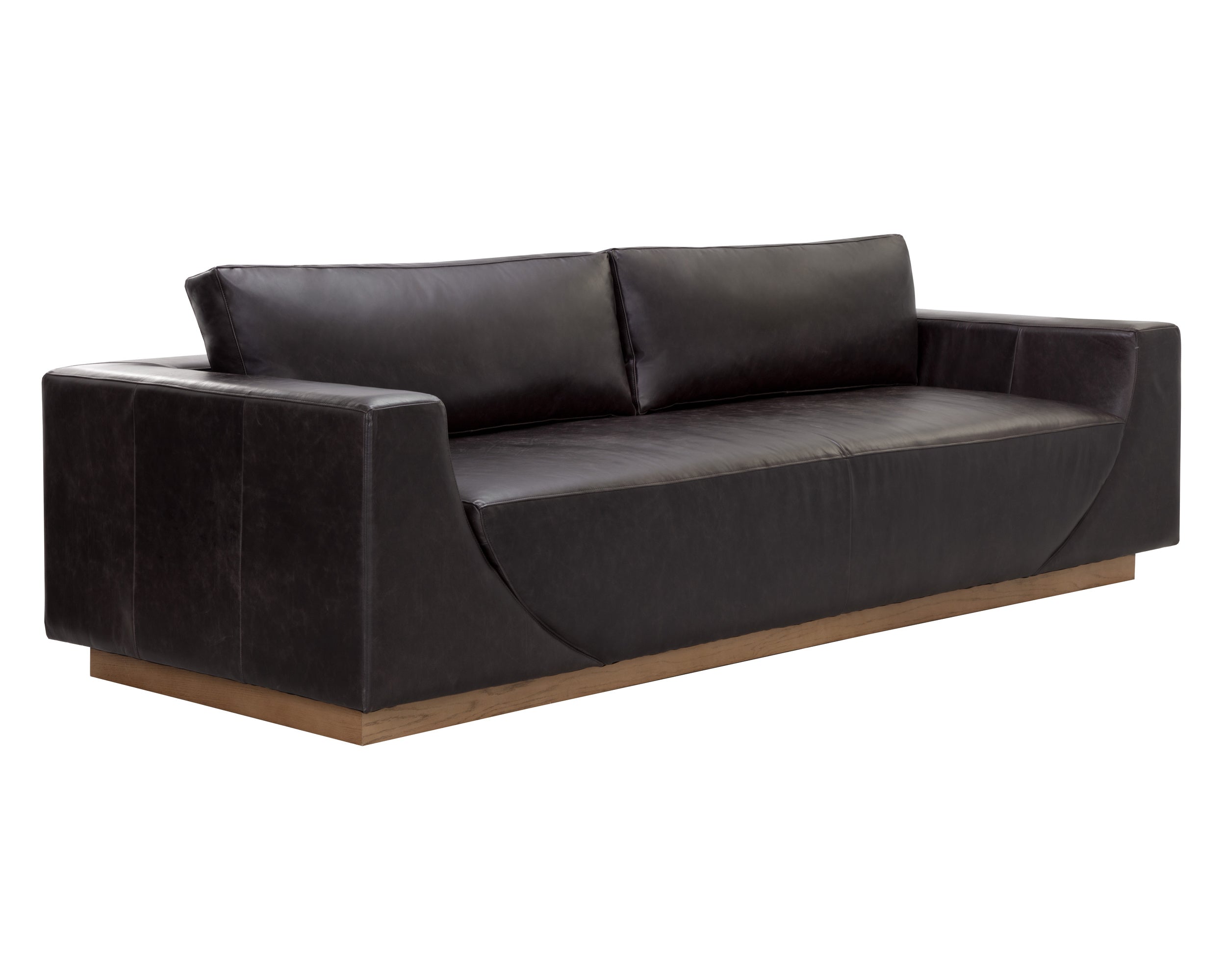 Anakin Sofa - Light Oak  Tuscany Warm Black Leather