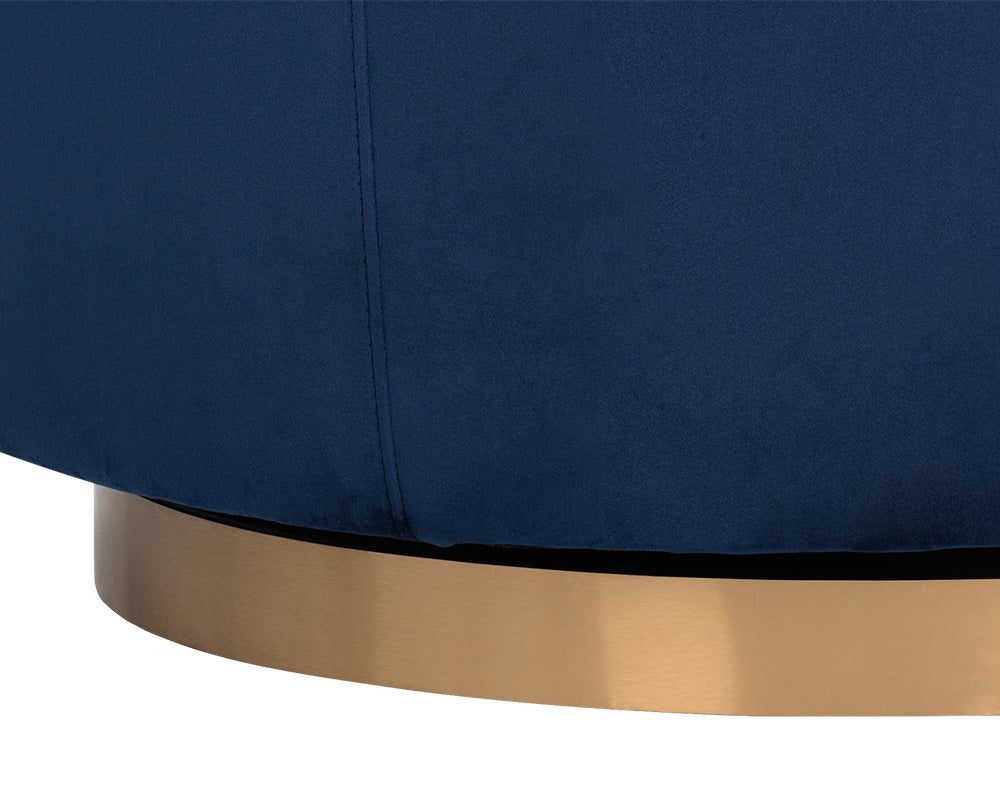 Hazel Swivel Lounge Chair - Gold  Navy Blue Sky