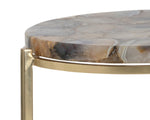 Tillie End Table - Brass  Natural Agate Stone