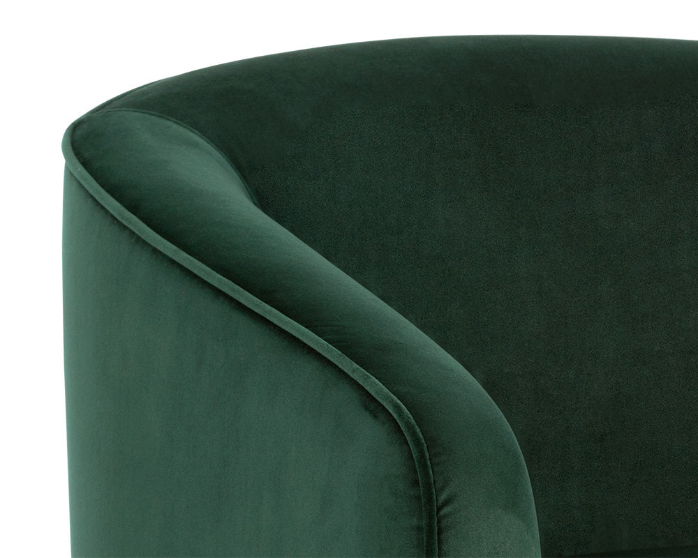 Hazel Swivel Lounge Chair - Gold  Deep Green Sky