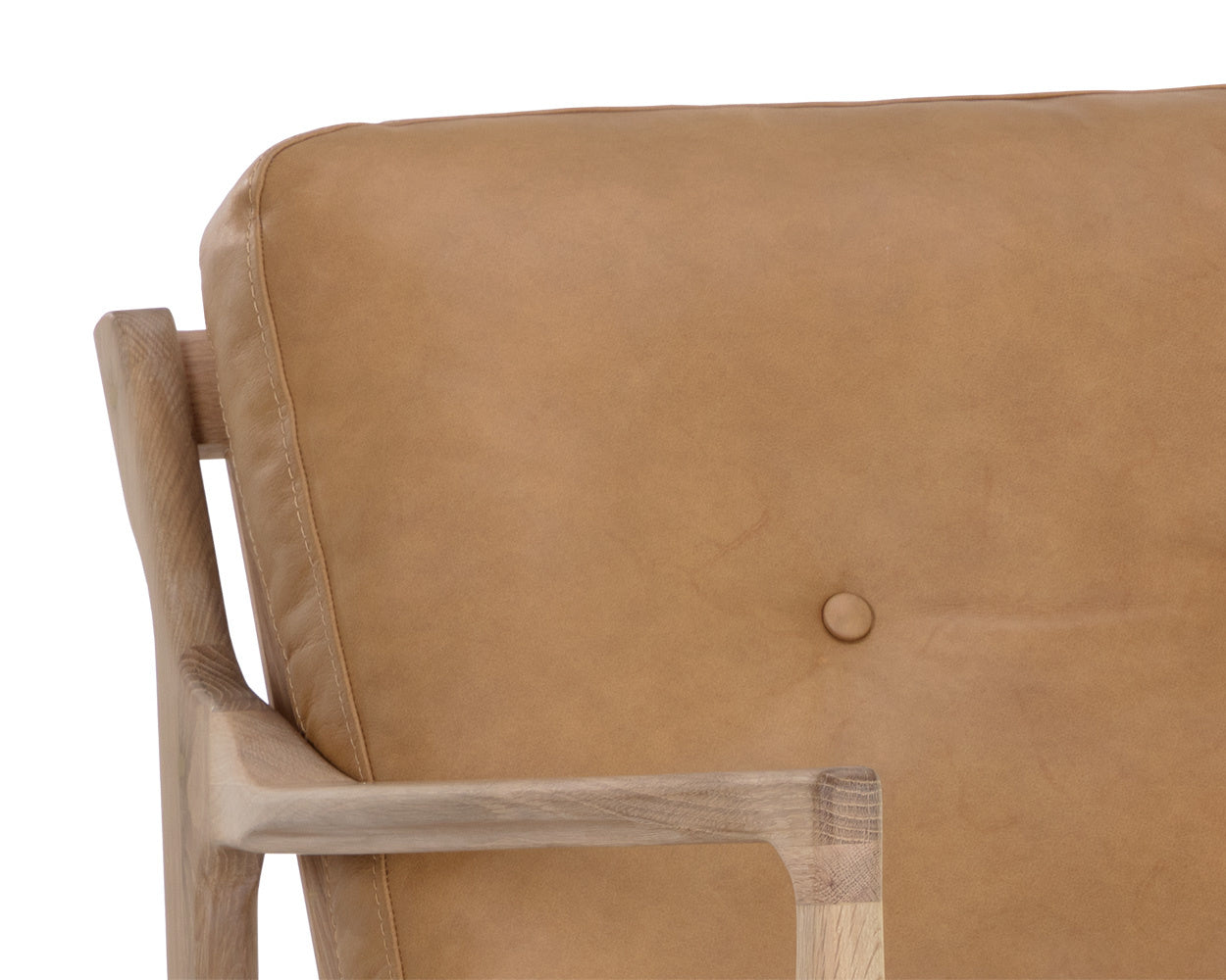 Gilmore Lounge Chair - Light Oak  Sahara Camel Leather