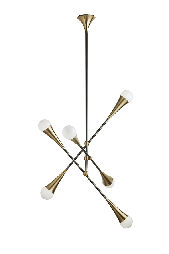 Zenith Chandelier - Brass And Black