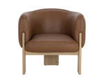 Trine Lounge Chair - Rustic Oak  Vintage Camel Leather