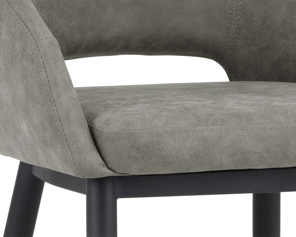 Thatcher Dining Armchair - Black  Antique Grey