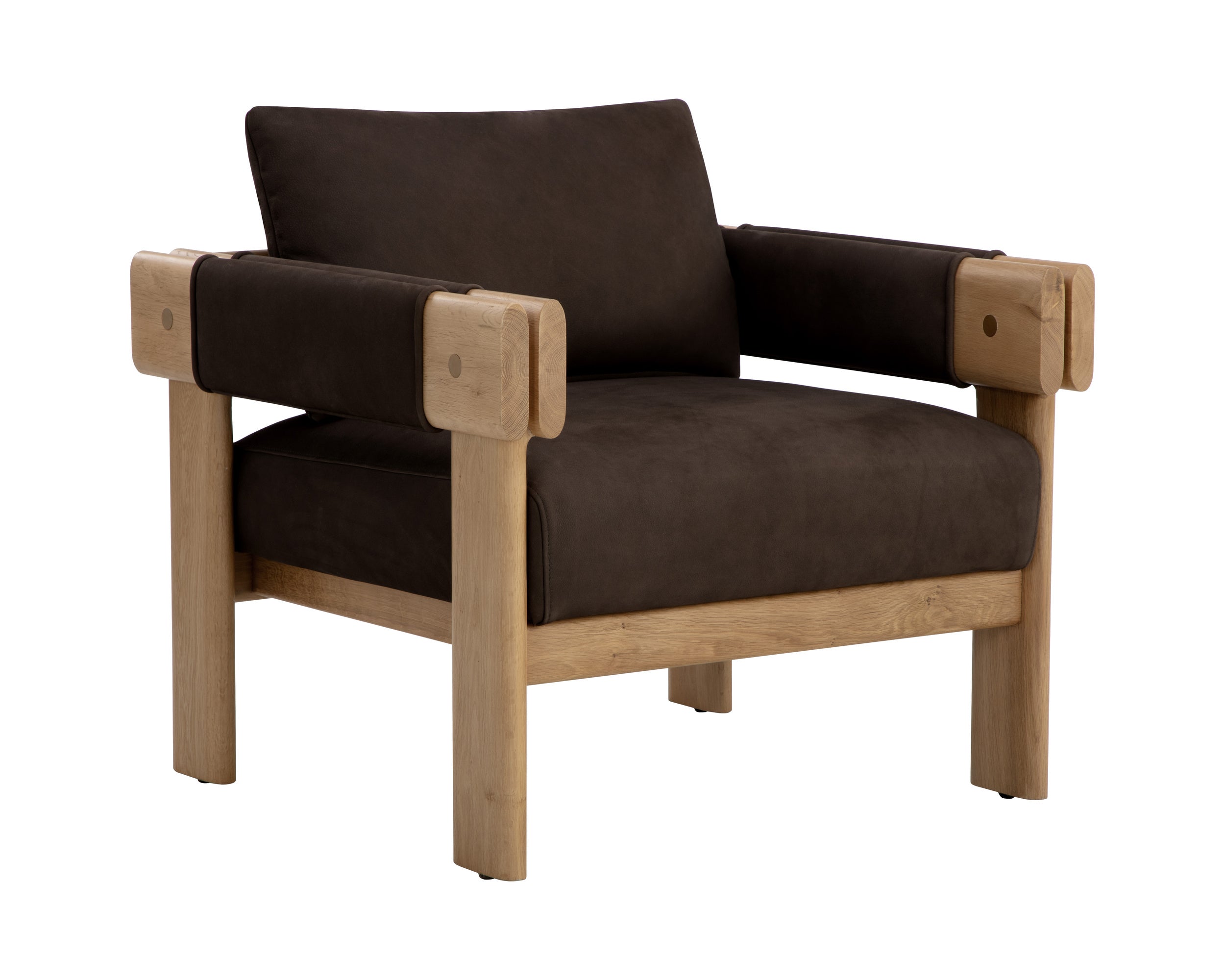 Carmichael Lounge Chair - Nubuck Cocoa Leather