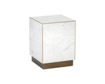 Daines End Table - White Marble