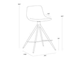 Andres Swivel Counter Stool - Belfast Koala Grey