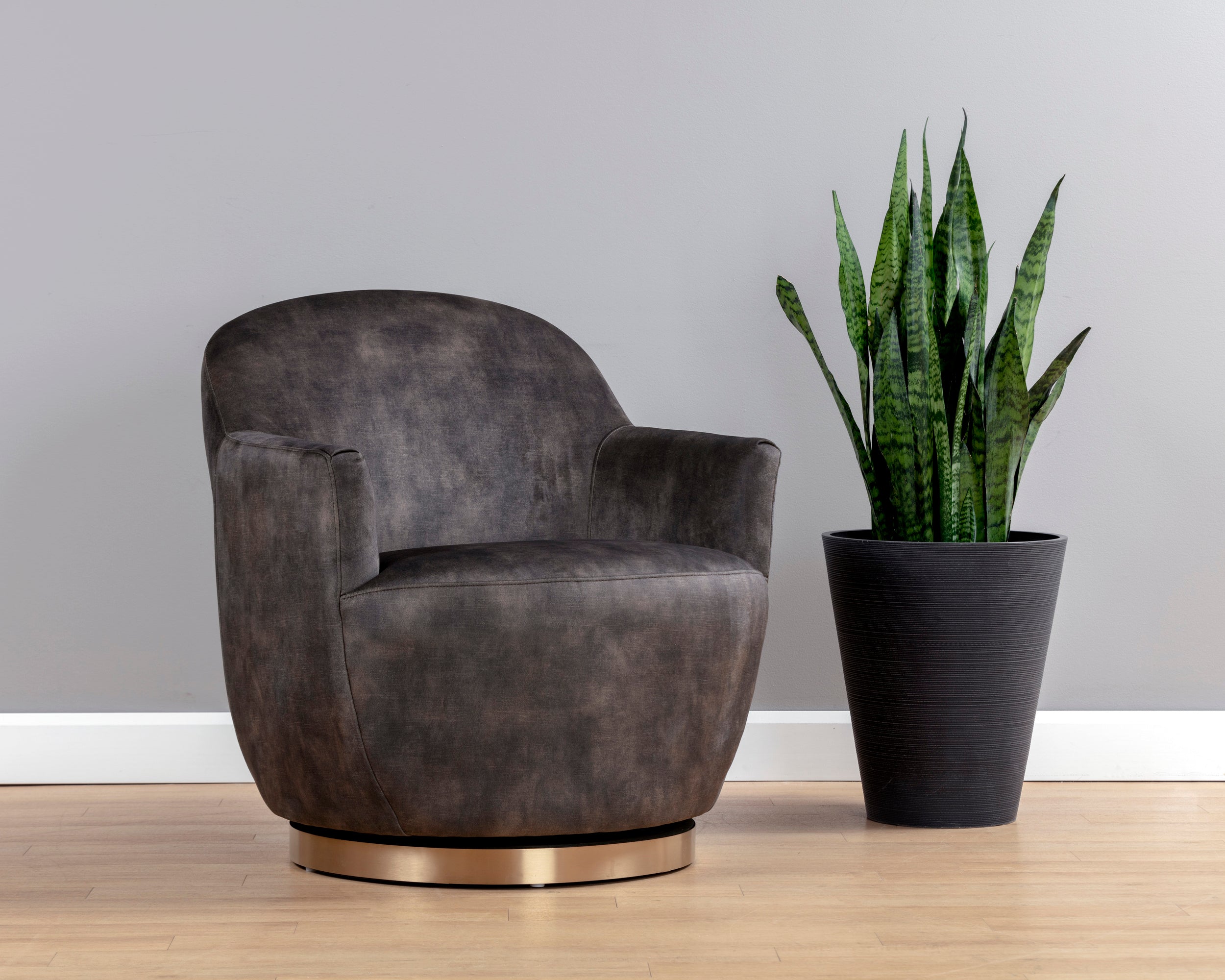 Casey Swivel Lounge Chair - Nono Shitake