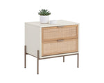 Avida Nightstand - Champagne Gold  Cream/Natural