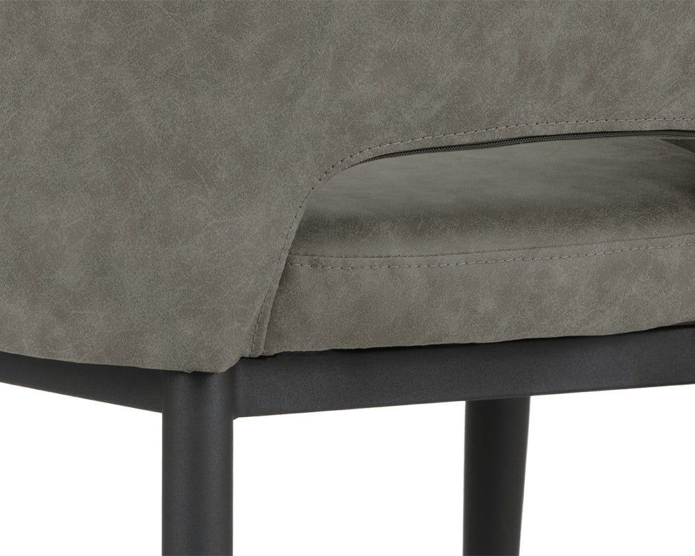 Thatcher Dining Armchair - Black  Antique Grey