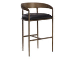 Zanatta Barstool - Charcoal Black Leather