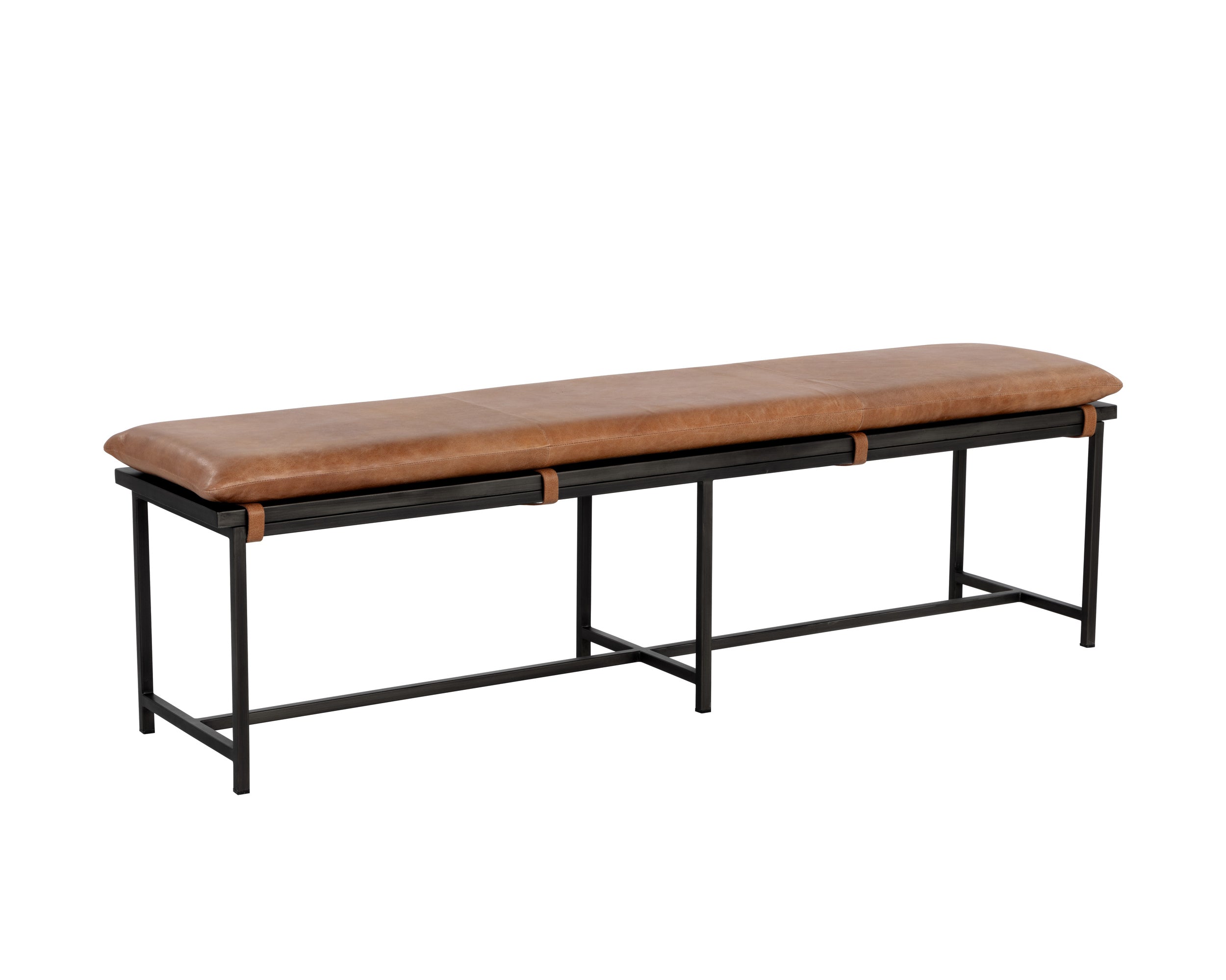 Zancor Bench - Gunmetal  Tan Leather