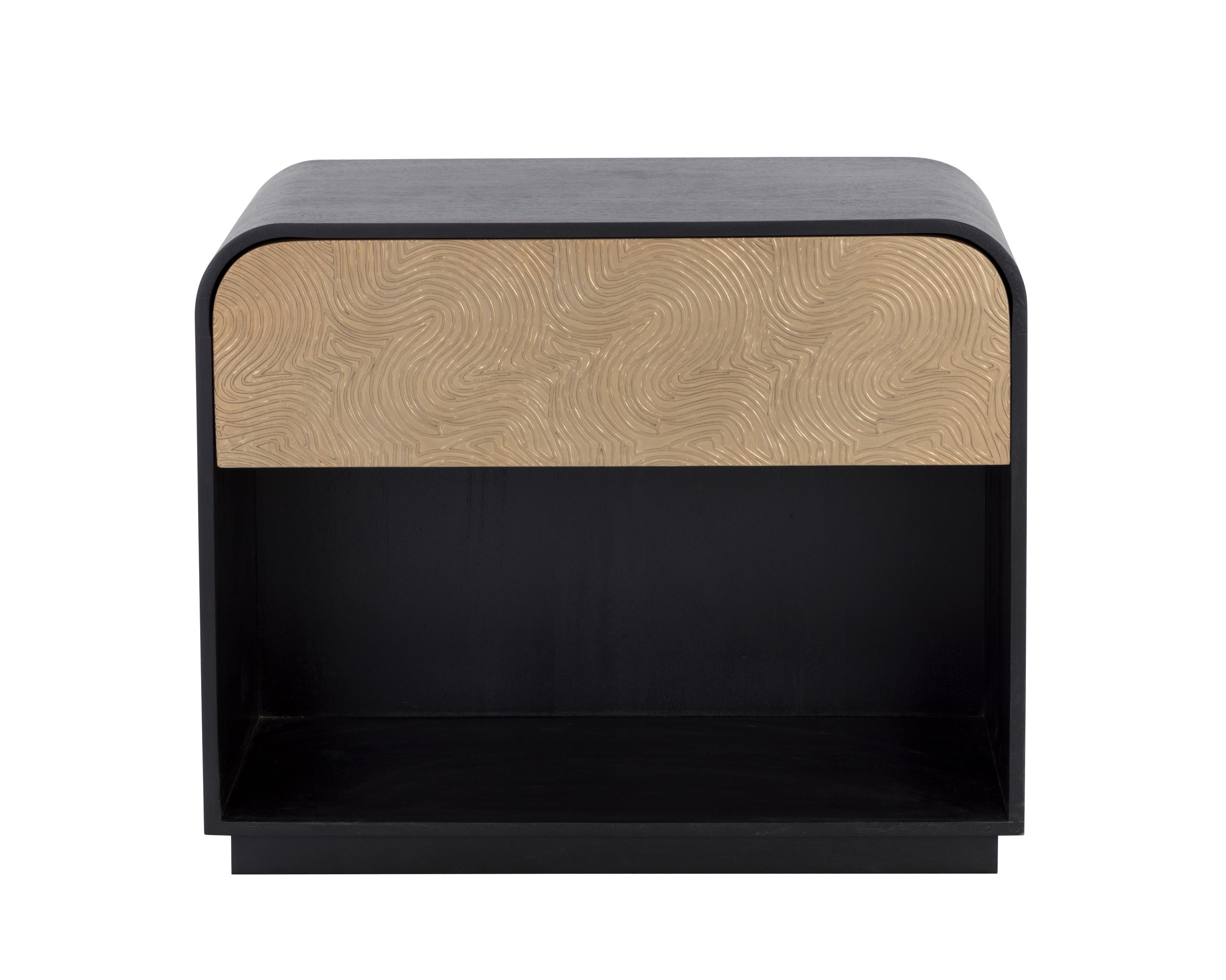 Algarve Nightstand - Black / Champagne Gold