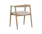 Jeremy Dining Armchair - Weathered Oak  Dove Cream