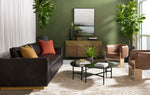 Anakin Sofa - Light Oak  Tuscany Warm Black Leather