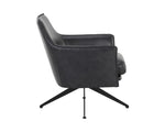 Crosby Swivel Lounge Chair - Alpine Black Leather