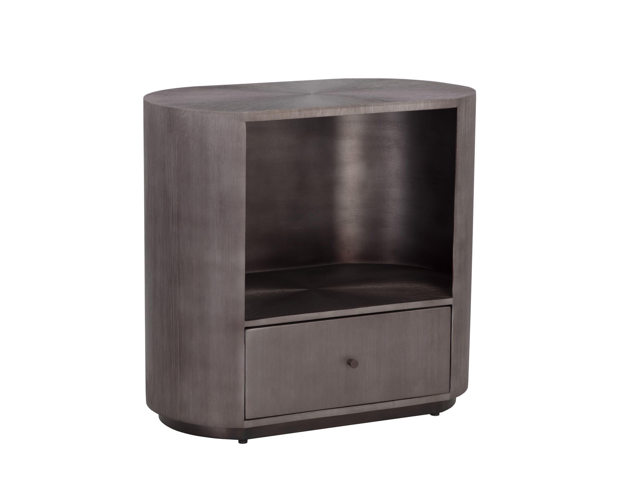 Siena Nightstand - Oval  Gunmetal