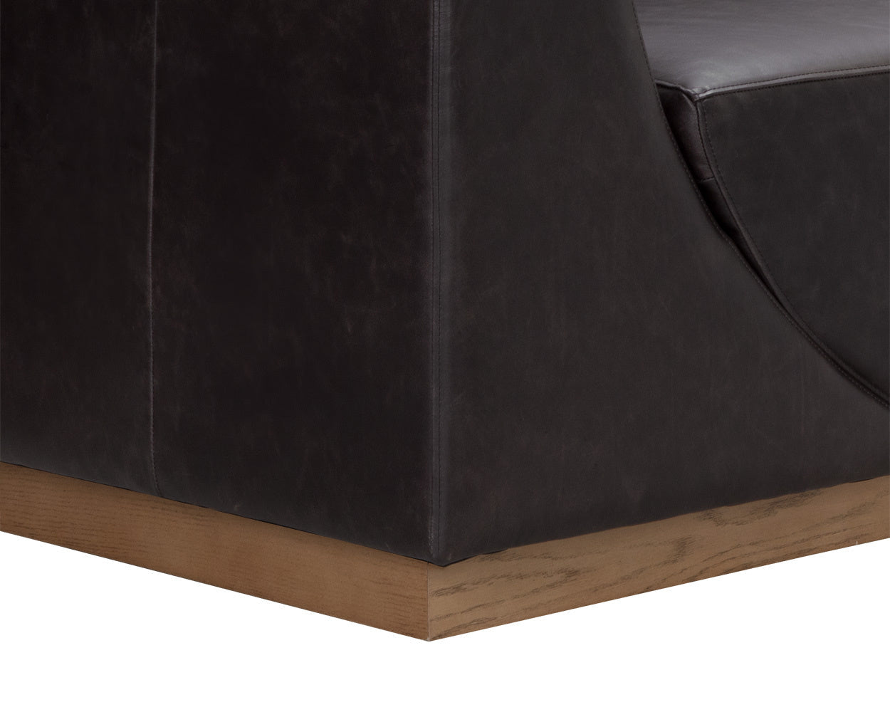 Anakin Sofa - Light Oak  Tuscany Warm Black Leather