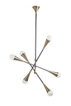 Zenith Chandelier - Brass And Black