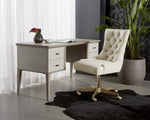 Pattinson Desk - White Ceruse  Oyster Shagreen