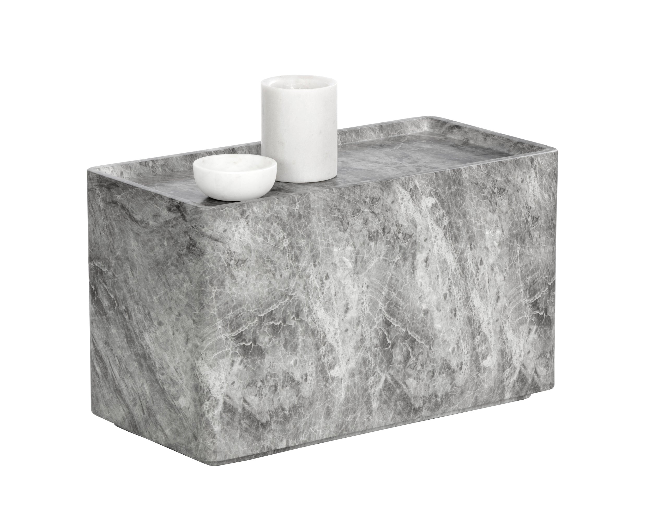 Liza Side Table - Marble Look  Grey