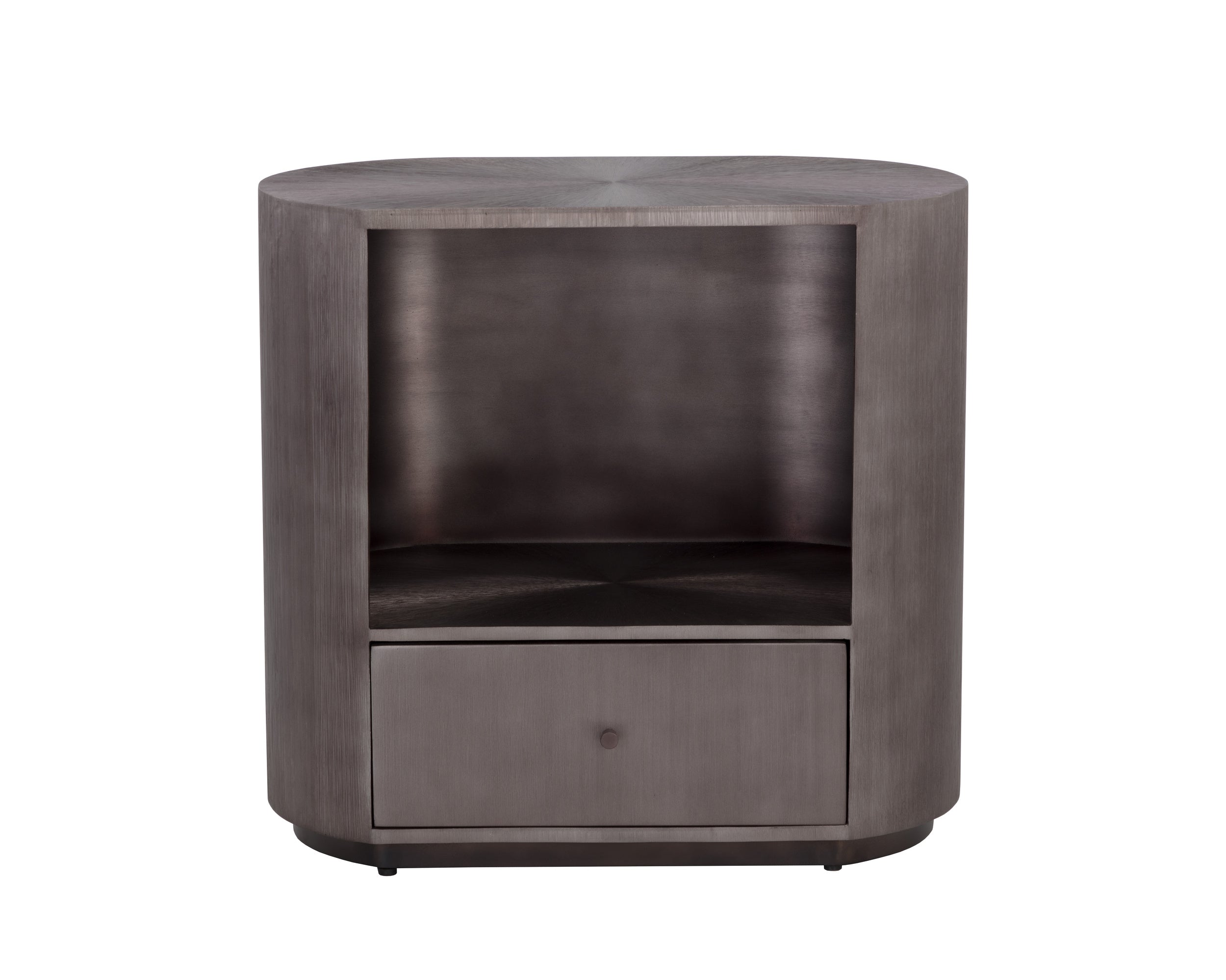 Siena Nightstand - Oval  Gunmetal